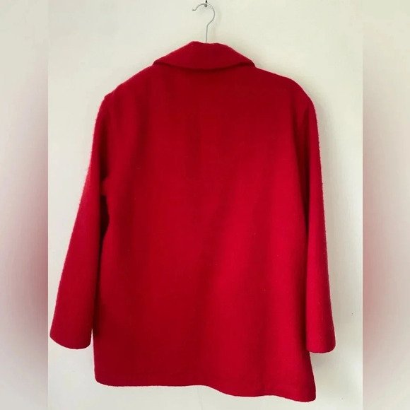 Vintage Woolrich Wool Jacket Women’s Medium Red Coat Mohair Made in the USA - Picture 2 of 9